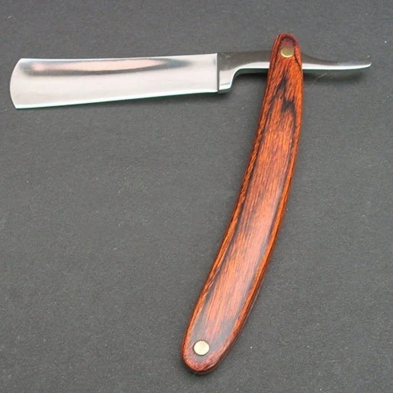 Vintage Folding Straight Razor – Wood Handle Stainless Steel Straight Razor Axl