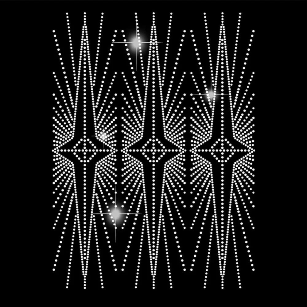 Iron-On Starburst Rhinestone Transfer Bling Decals – 3pc Sheet Rhinestone Iron-On Transfer Axl