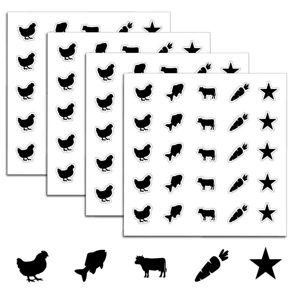Self-Adhesive Menu Label Stickers – 500pcs Mixed Shapes Set Adhesive Label Stickers Axl AECH04-17535