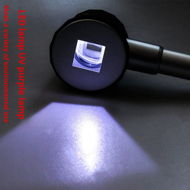 45X Handheld Magnifying Glass with LED & UV Light + Scale Handheld Magnifier Axl
