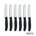 Serrated Steak Knives Set 6/12 PCS – Round Tip Kitchen Knife Kitchen Knife Set Axl Knife Black-12PCS