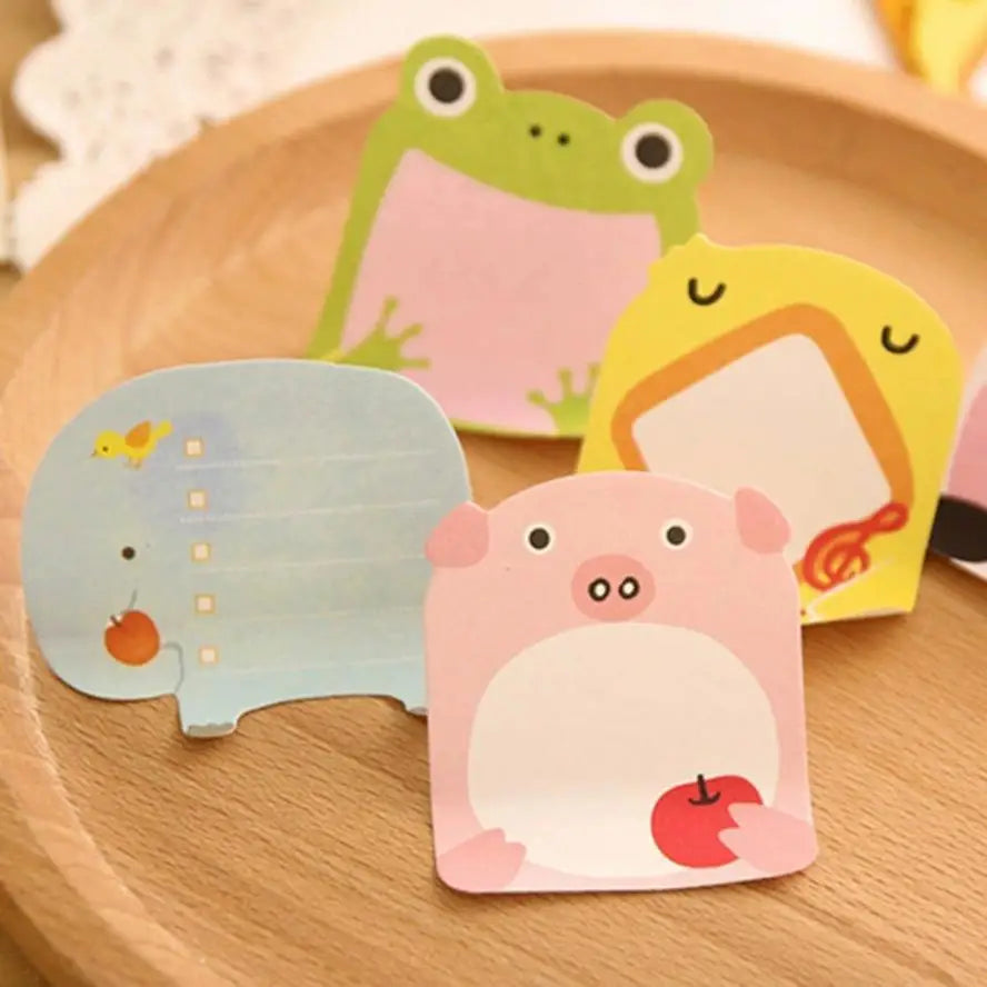8-Pc Cartoon Animal Sticky Notes Bookmark Set | Memo Pads Sticky Note Bookmarks Axl