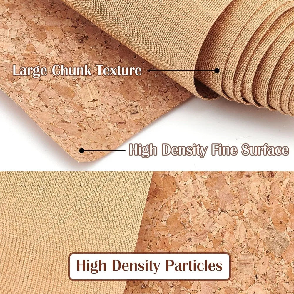 Natural Cork Fabric Sheets 2-Roll – PU Cork Leather for DIY Crafts Cork Craft Fabric Axl