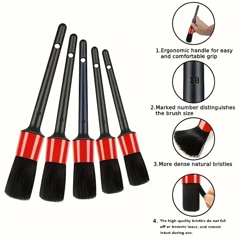Car Interior Cleaning Brush Set – Drill, Vent & Wheel Hub Kit Car Detailing Brush Set Axl