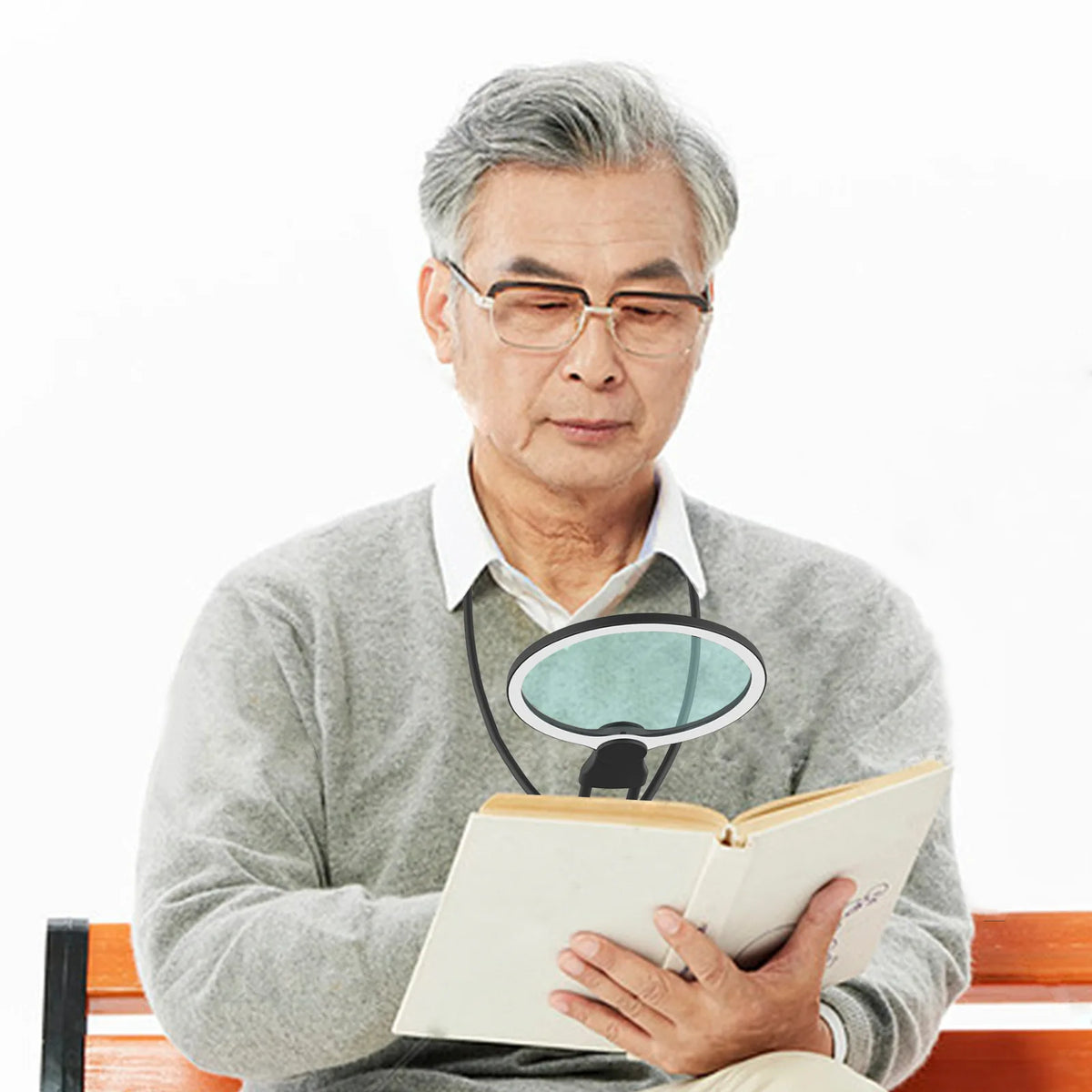 Large Screen Acrylic Magnifying Glass – Hands-Free Desktop & Neck Desktop Magnifying Glass Axl 2X