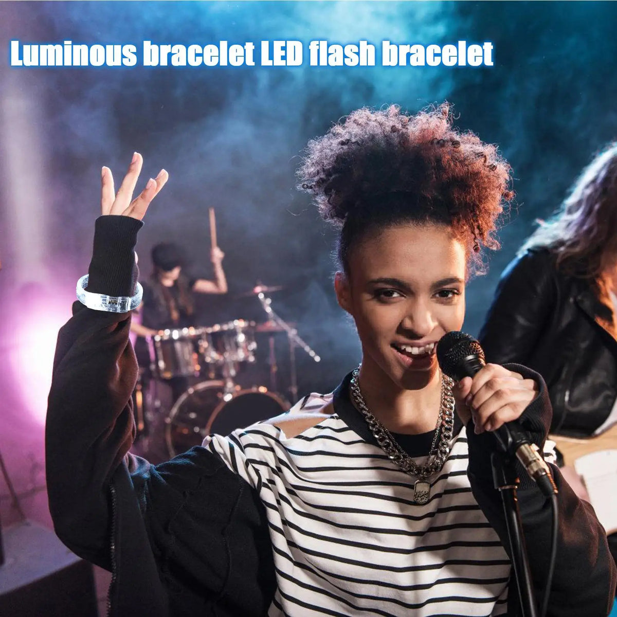LED Light-Up Bracelet – Multicolor Flashing Glow Wristband LED Glow Bracelet Axl