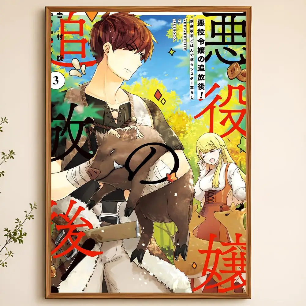Reijou no Tsuihougo Anime Poster – Waterproof Self-Adhesive Art Anime Wall Poster Axl White04 50X70cmNoframe