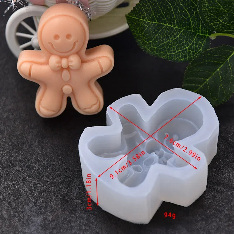 Gingerbread Man Silicone Mold – DIY Candle & Cake Craft Silicone Craft Mold Axl 1pcs
