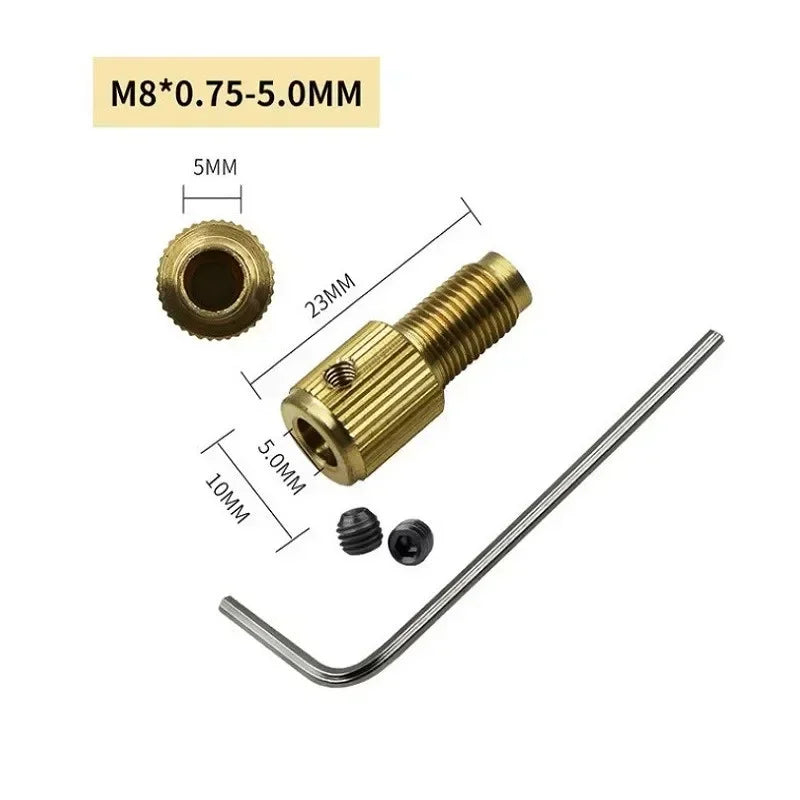 7-Pc Brass Mini Drill Chuck Collet Set – 2.35mm Motor Shaft Drill Chuck Collet Set Axl