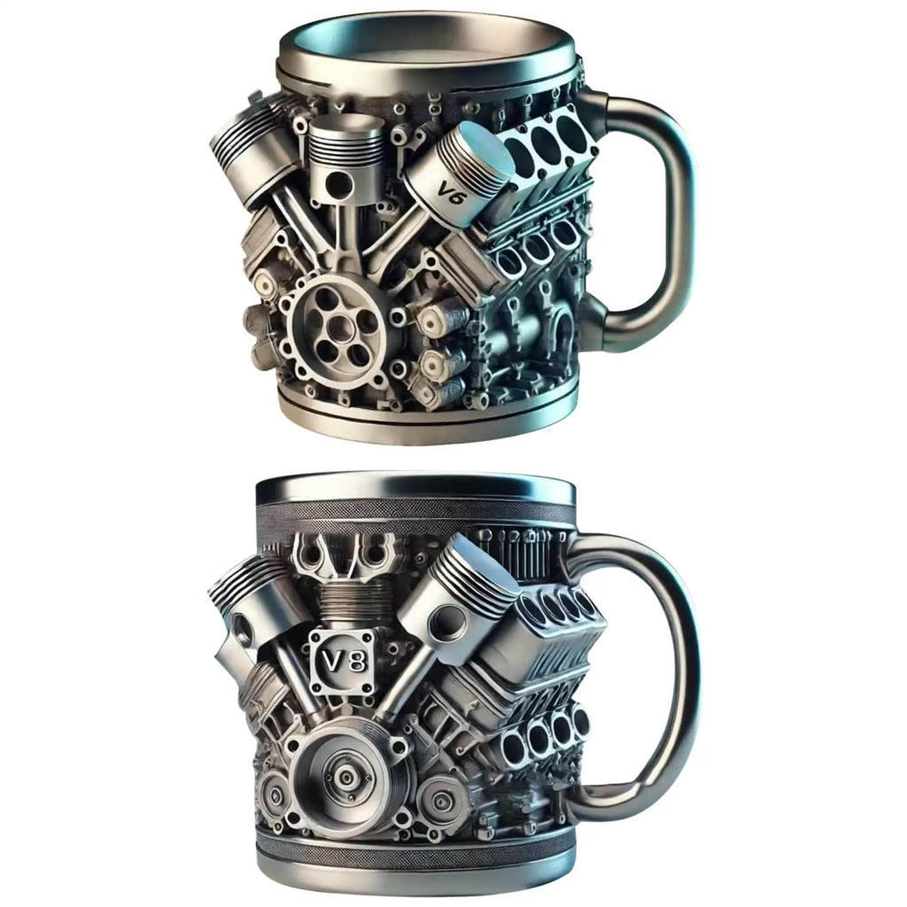 Engine-Themed Stainless Steel Coffee Mug with Handle Insulated Coffee Mug Axl