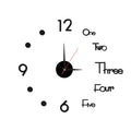 3D DIY Mirror Wall Clock – Silent Quartz Acrylic Home Decor DIY Wall Clock Axl Black