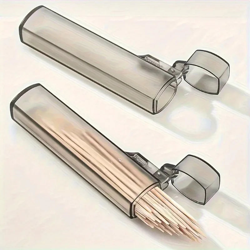 4-Pack Portable Clear Plastic Toothpick Case & Holder Toothpick Holder Axl