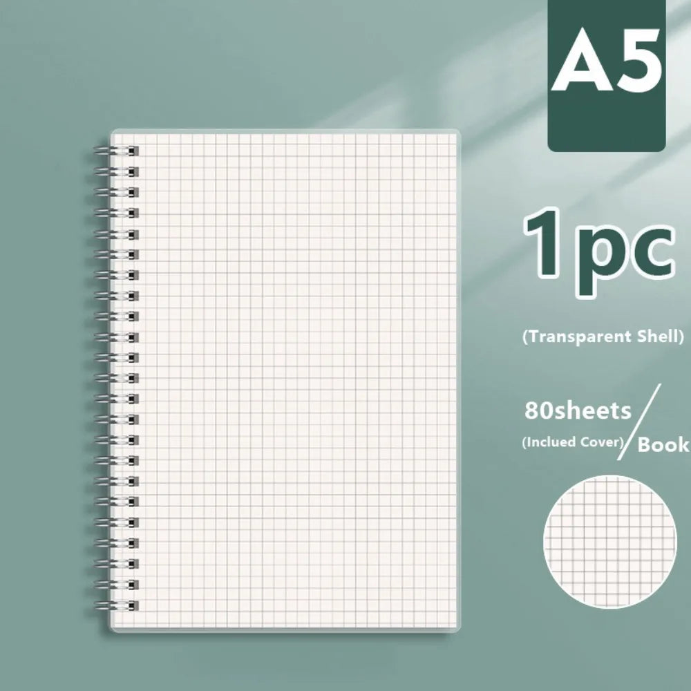 Coil Notebook A4/A5/A6/B5 – Grid, Blank & Lined Sketchbook Spiral Coil Notebook Axl A5 Grids