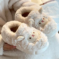 YBQJOO Women's Fuzzy Lamb Slippers | Anti-Slip Winter Indoor Women's Slippers Axl WHITE 36-37
