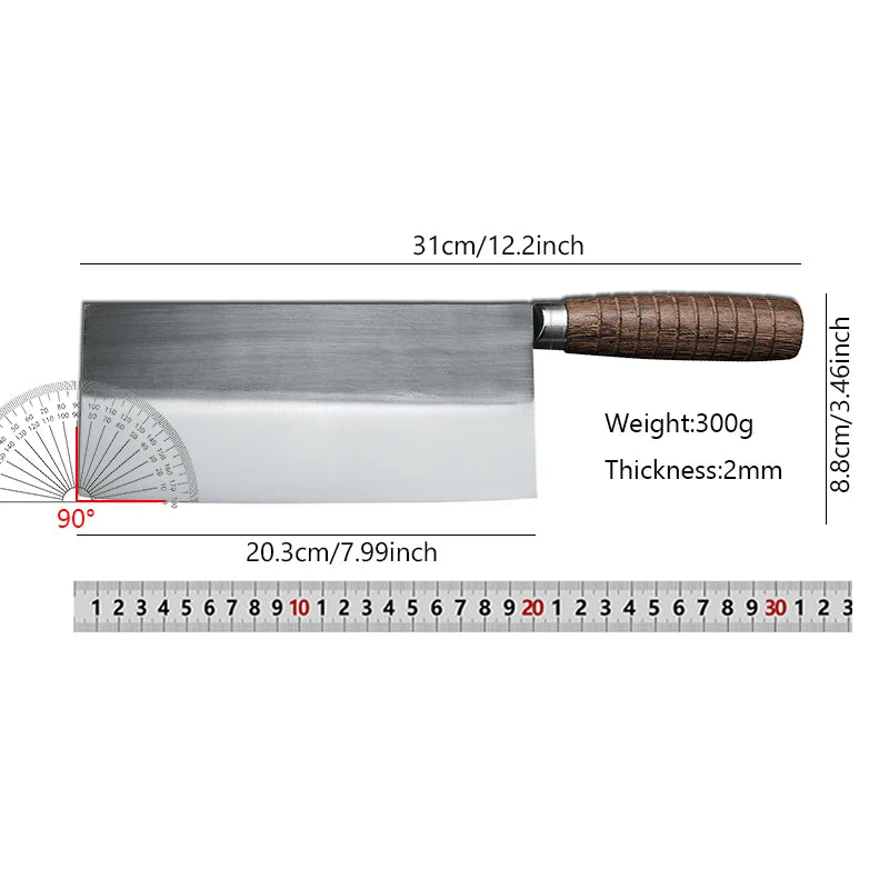 Chinese Cleaver Knife – Stainless Steel & Wooden Handle Kitchen Cleaver Knife Axl