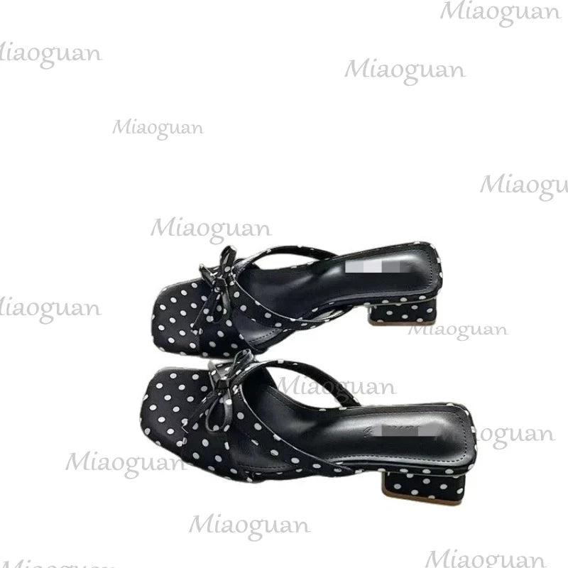 Women's Polka Dot Bow High Heel Sandals – Summer Party Shoes Women's Heel Sandals Axl