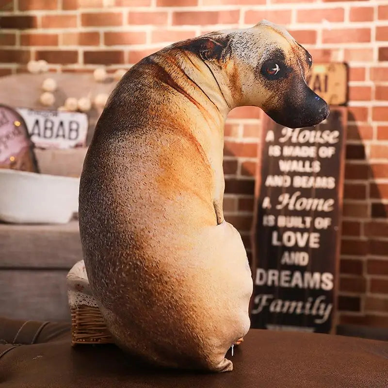 3D Realistic Plush Dog Pillow – Stuffed Dog Throw Cushion Novelty Throw Pillow Axl A2