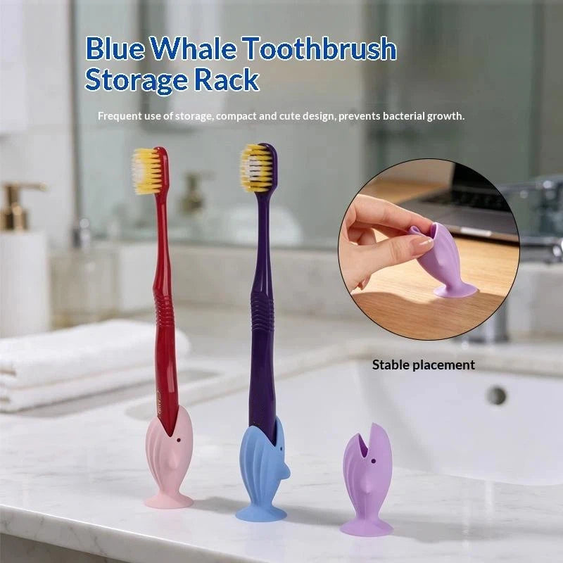 Whale Silicone Toothbrush Holder – BPA-Free, Anti-Slip Kids Toothbrush Holder Axl