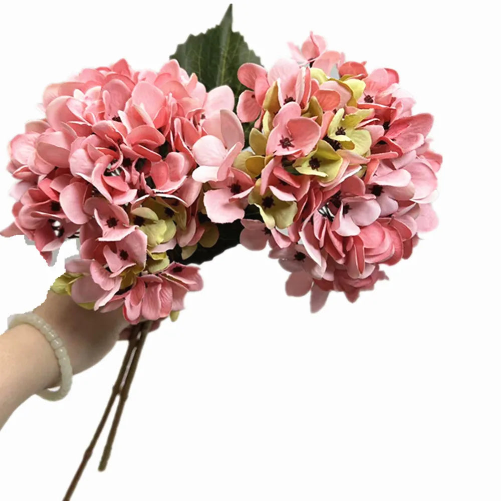 Faux Silk Hydrangea Stem – Autumn Colors | Wedding & Home Decor Artificial Flower Stem Axl Pink