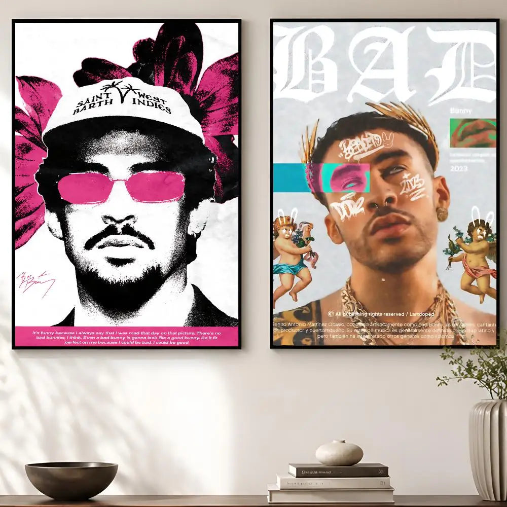 Bad Bunny Album Poster – Waterproof Self-Adhesive Wall Art Wall Art Poster Axl