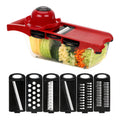 6-Blade Mandoline Slicer Vegetable Grater & Kitchen Tool Set Mandoline Slicer Set Axl Red