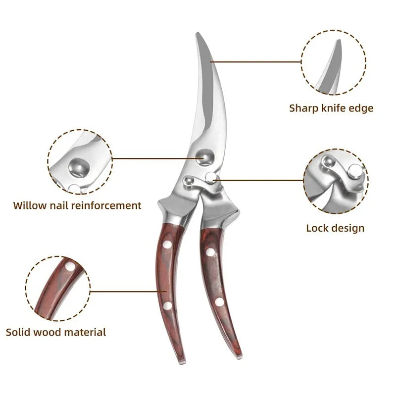 Heavy-Duty Stainless Steel Kitchen Poultry Shears & Scissors Kitchen Poultry Shears Axl