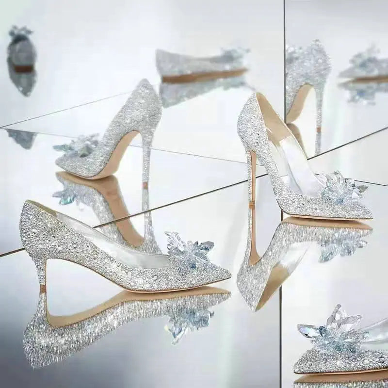 Women's Crystal Rhinestone Pointed Toe Wedding Pumps | Heels Wedding Pumps Axl