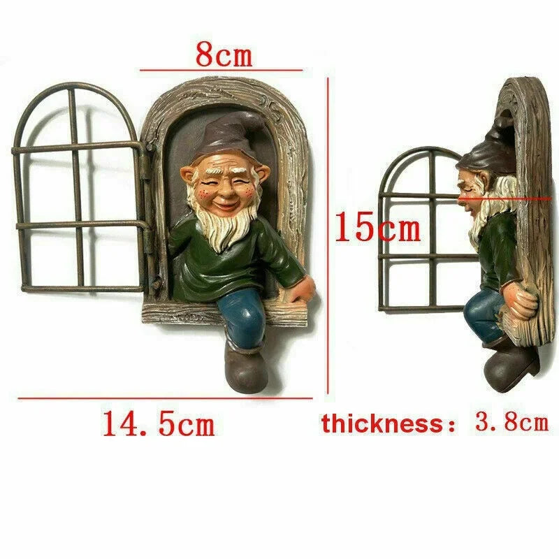 Tree Hugger Gnome Statue – Naughty Elf Garden Yard Decor Garden Gnome Statue Axl