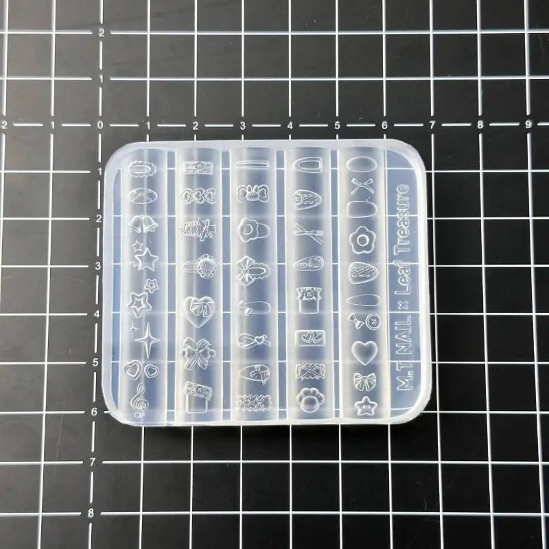 3D Silicone Nail Art Mold – Bowknot Flower Heart Lace DIY Nail Art Mold Axl A2