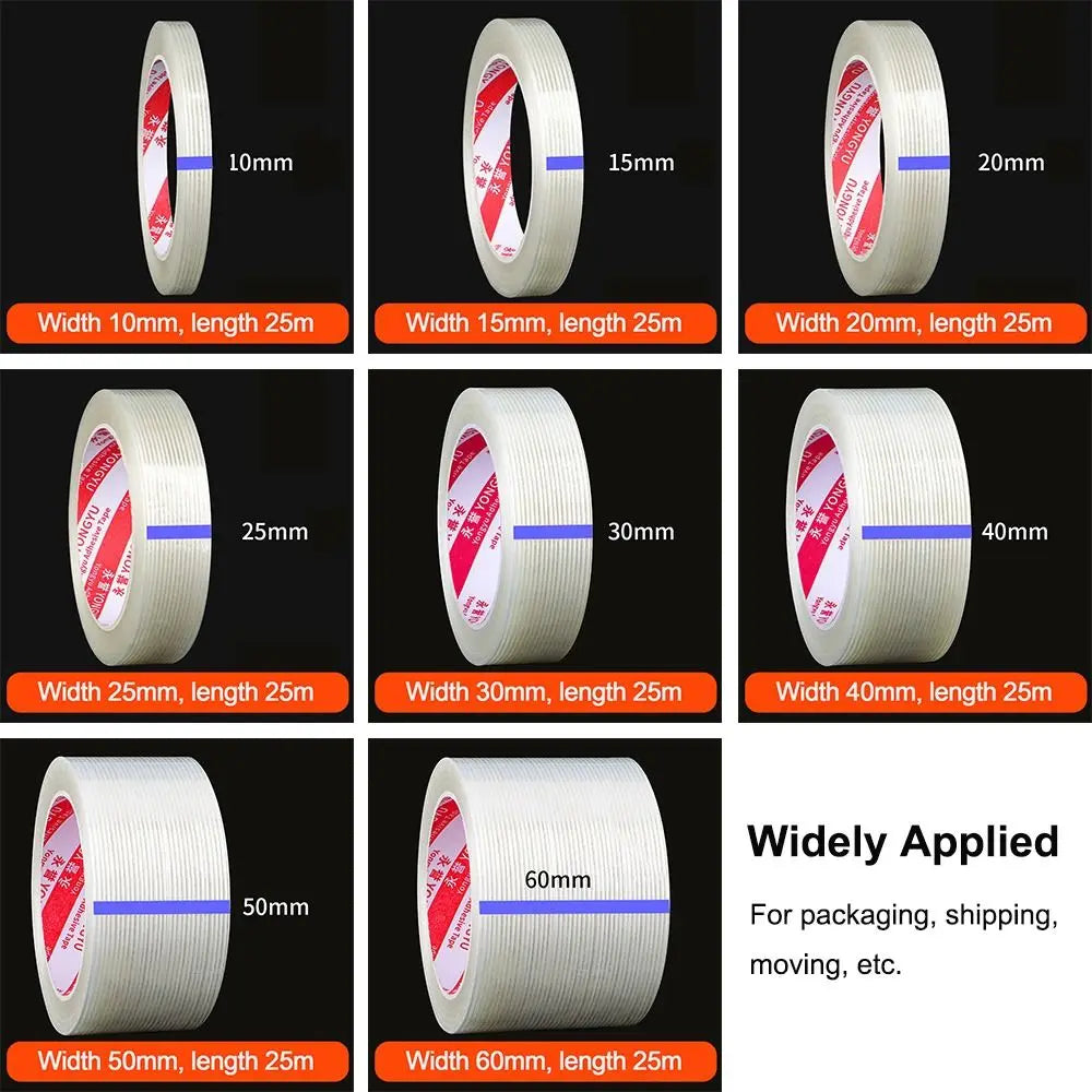 25M Fiberglass Strapping Tape – Strong Single-Sided Adhesive Roll Fiberglass Strapping Tape Axl