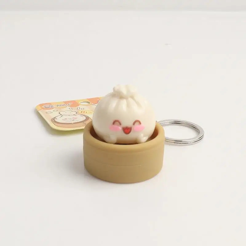 Mini Steamed Bun Squeeze Keychain | Cute Fidget Toy & Fun Gift Fidget Keychain Toy Axl 1 piece