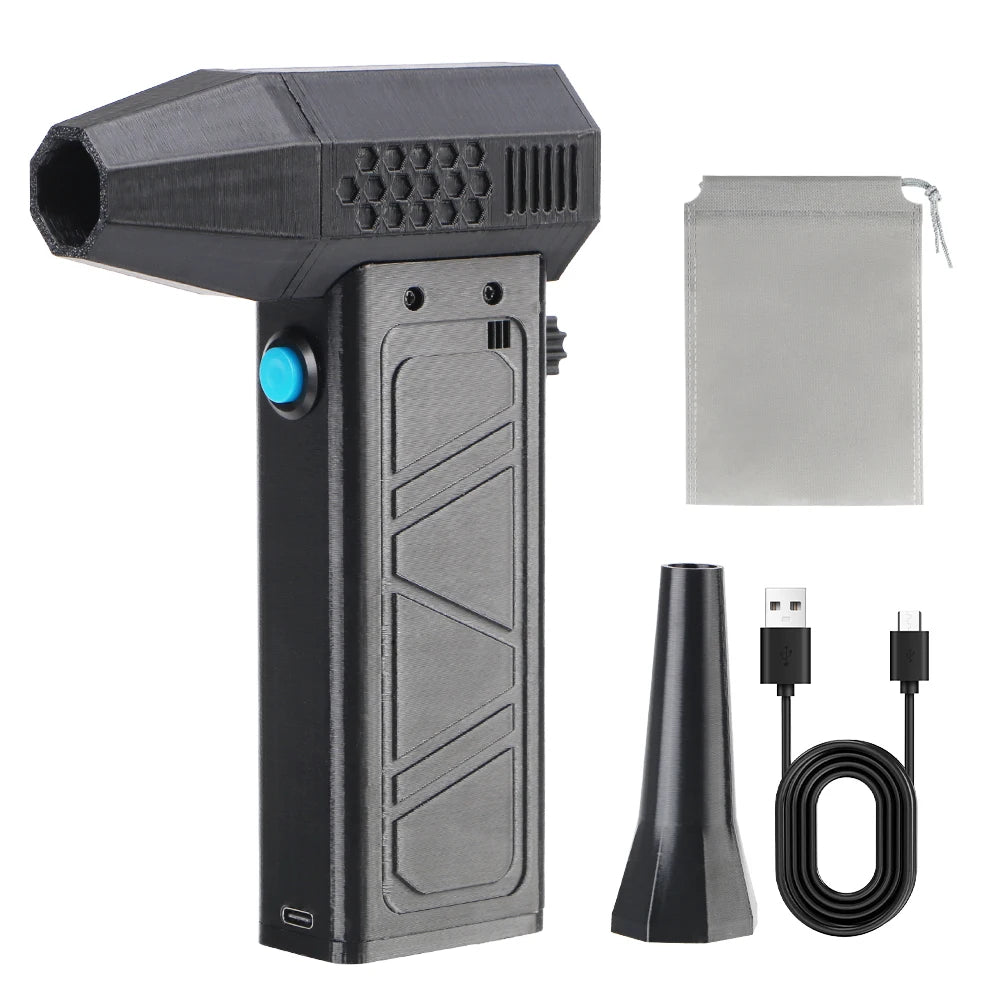 Electric Air Duster 130000RPM 4-Speed Turbo Fan – Type-C USB Electric Air Duster Axl 8000mAH Black