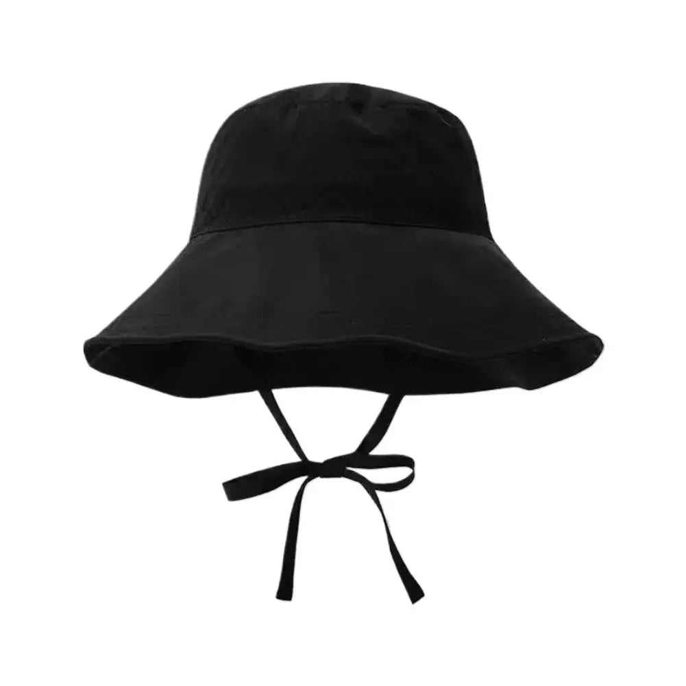 Women's UV Bucket Hat – Bow Tie Chin Strap Beach Sun Hat Sun Protection Hat Axl BLACK