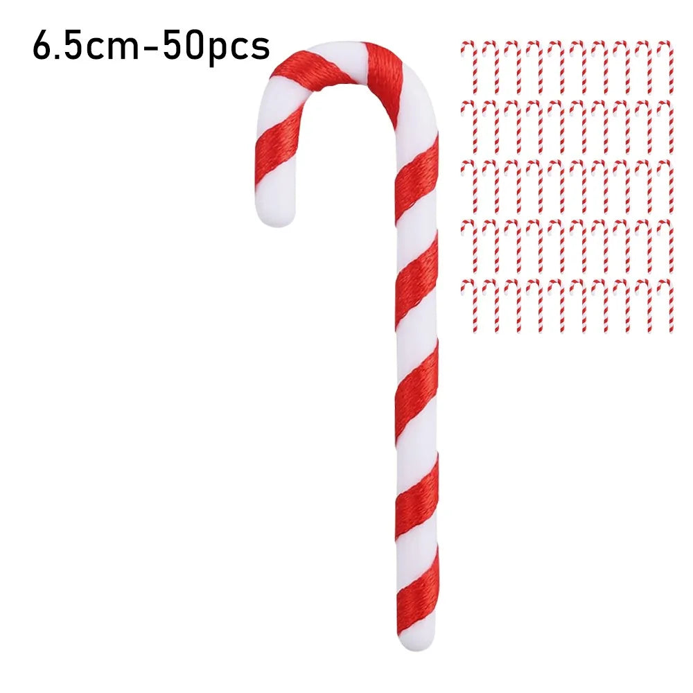 50-Pack Candy Cane Christmas Hanging Ornaments – 3 Sizes Christmas Ornaments Axl