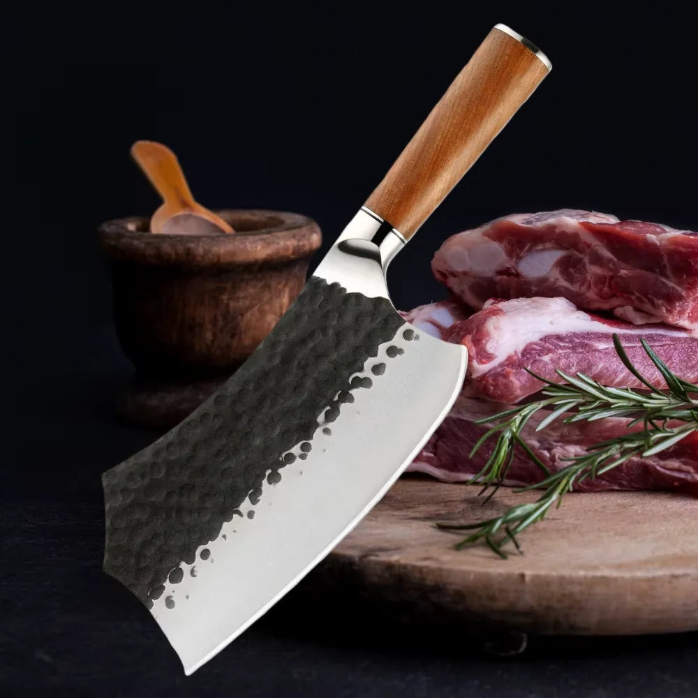 Chinese Forged Chef Knife 5Cr15MoV Steel Cleaver & Boning Knife Chef Cleaver Knife Axl