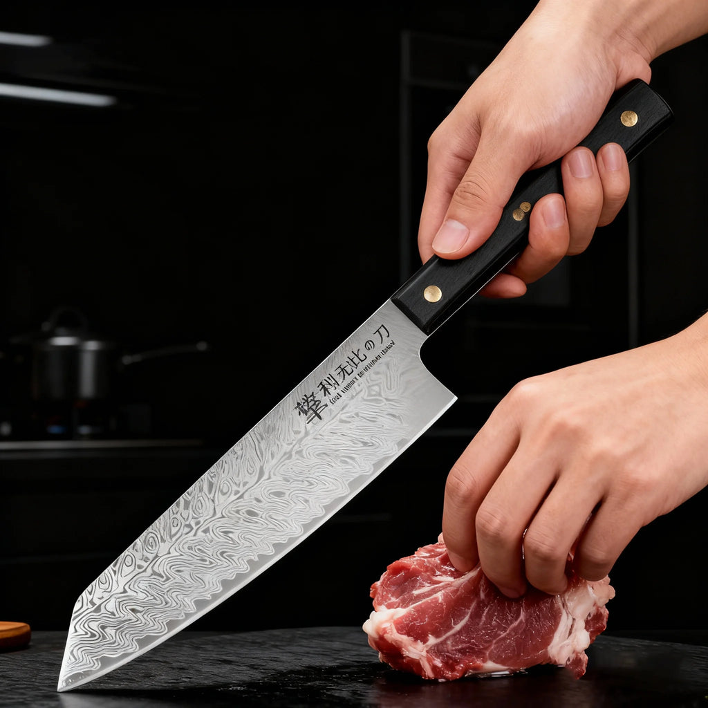 Damascus Steel Santoku Knife – Japanese Chef's Knife 20cm Chef's Kitchen Knife Axl