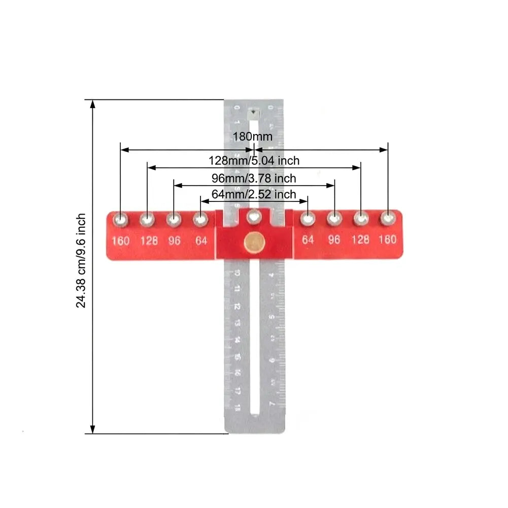 Aluminum Cabinet Handle Hole Locator & Drill Mounting Jig Drill Guide Jig Axl