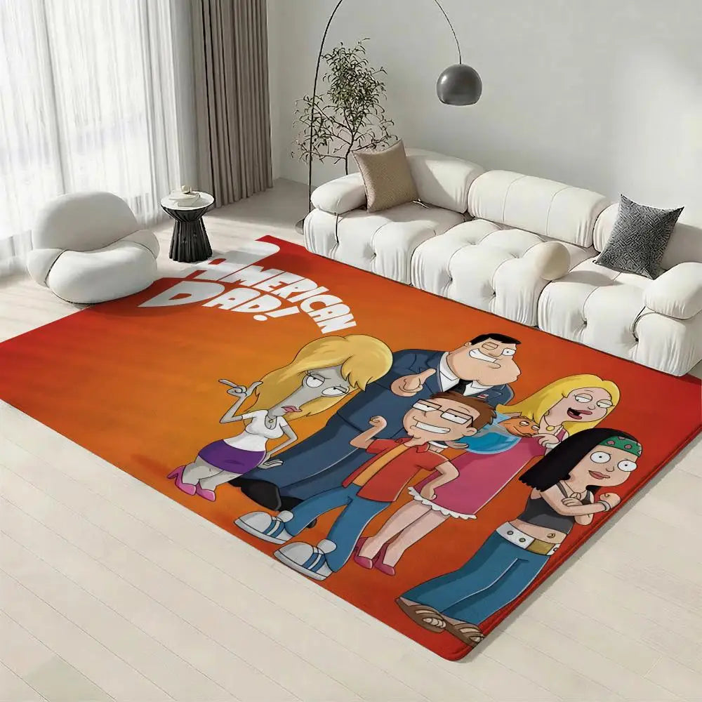 American Dad Cartoon Flannel Floor Mat – Non-Slip Indoor Rug Cartoon Floor Mat Axl