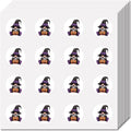 128 Halloween Witch & Pumpkin Waterproof Round Stickers – 4 Sheets Halloween Sticker Set Axl AECH04-17904