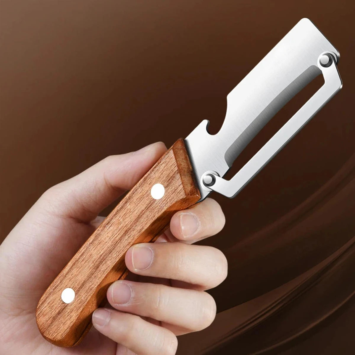 Stainless Steel Peeler with Wooden Handle | SHENJIU Vegetable Peeler Axl