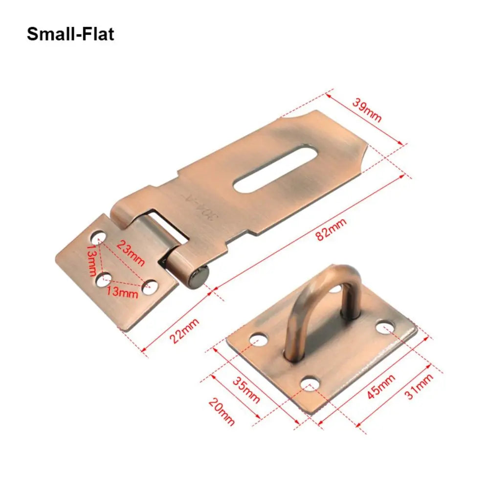Stainless Steel Padlock Hasp – 90° Right Angle Shed Door Latch Door Security Hasp Axl S-Flat Gold