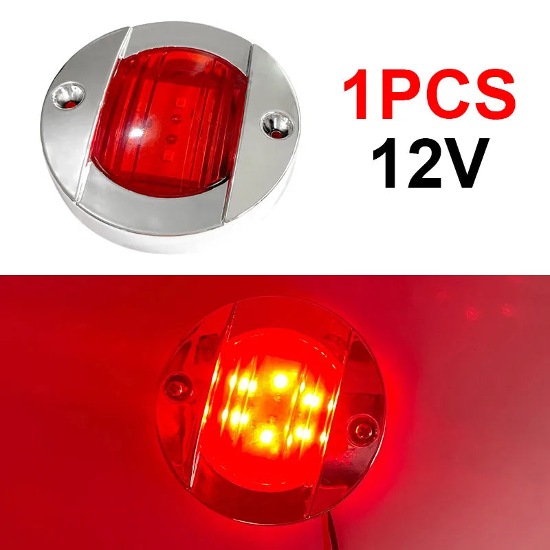 DC 12V/24V Marine LED Stern Light – Round IP67 Boat Tail Lamp Marine LED Light Axl 12V Red 1Pcs
