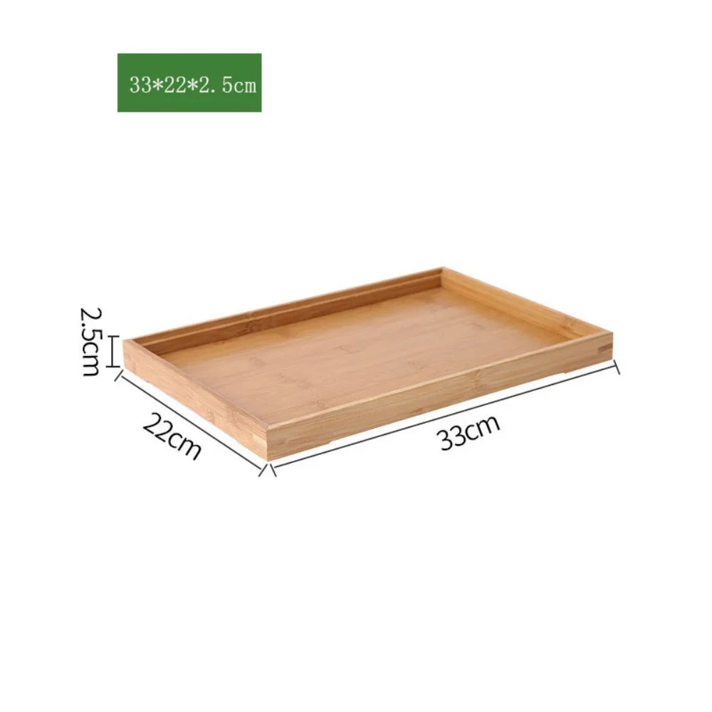 Retro Bamboo Storage Tray Organizer – Coffee Table & Tea Tray Bamboo Serving Tray Axl 33-22-2.5cm