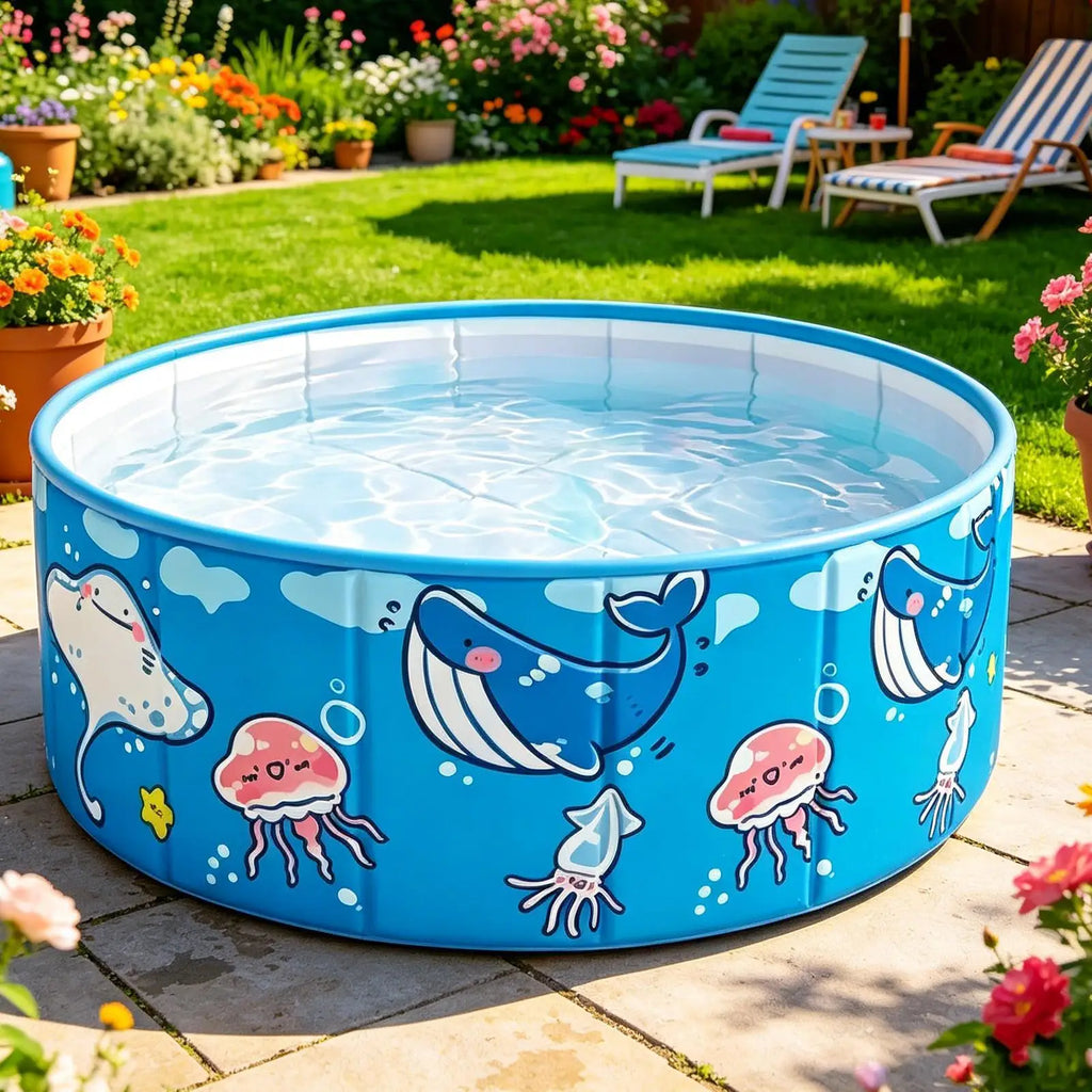 Foldable Kids Pool 90x45cm – No-Inflate Kiddie & Pet Pool Foldable Kiddie Pool Axl