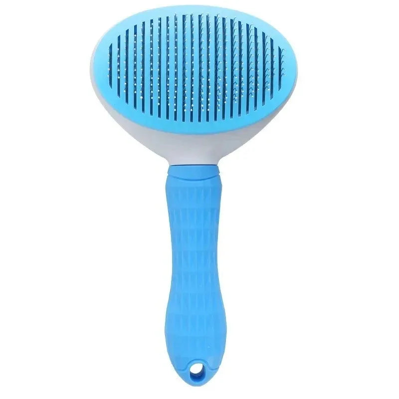 Self-Cleaning Pet Brush & Dematting Comb for Dogs & Cats Pet Grooming Brush Axl blue-1pcs