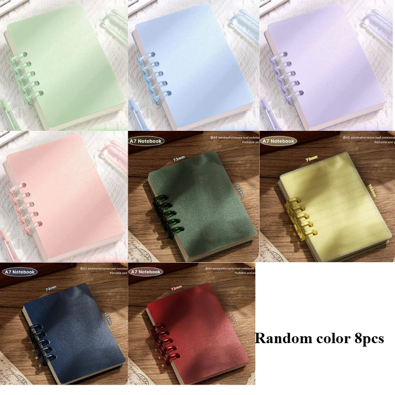 A7 Spiral Pocket Notebooks Set 3/8 Pcs – Lined & Elastic Closure Spiral Pocket Notebook Axl Random-8pcs