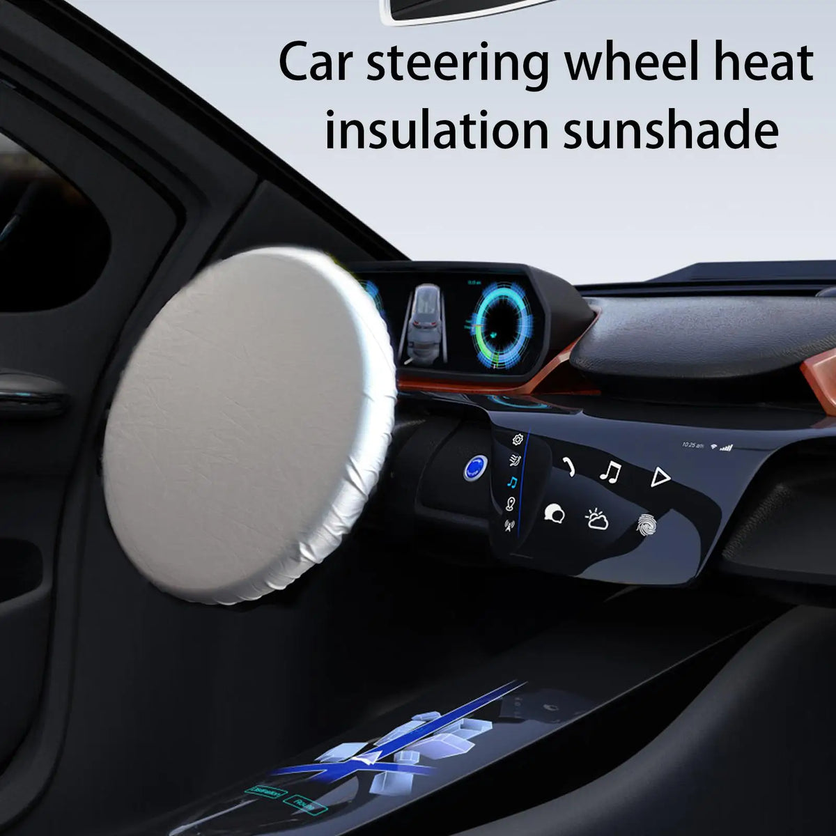 Car Steering Wheel Sunshade | Silver UV Heat Shield Cover Steering Wheel Sunshade Axl