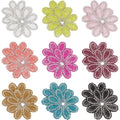 18Pc Flower Rhinestone Iron-On Patches – 9 Colors | 57mm Iron-On Patches Axl AECH04-17521
