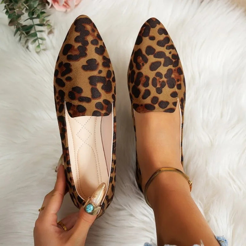 Leopard Print Women's Pointed Toe Slip-On Flats & Loafers Women's Slip-On Flats Axl 40 DX10-leopard print