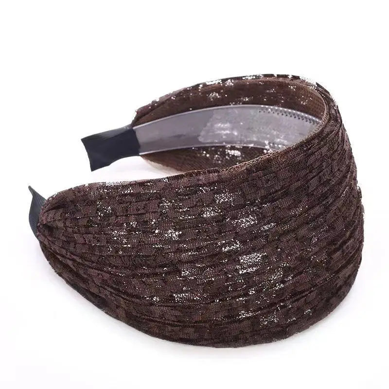 Flower Lace Mesh Wide Headband for Women – Korean Style Wide Lace Headband Axl A2